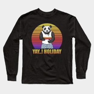 Panda Holiday Vintage Long Sleeve T-Shirt